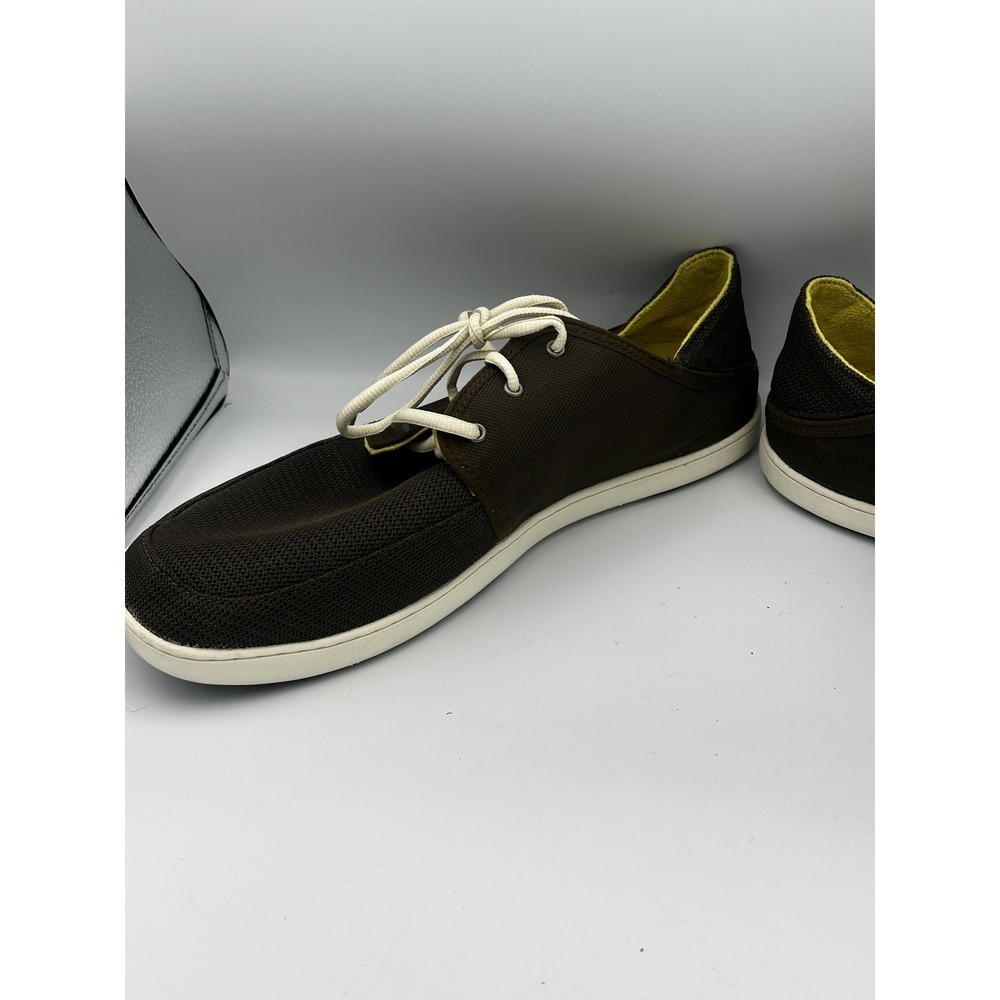OluKai Nohea Lace Mesh Shoes Mens Size 13 Brown White Casual Lightweight Comfort - Picture 9 of 11